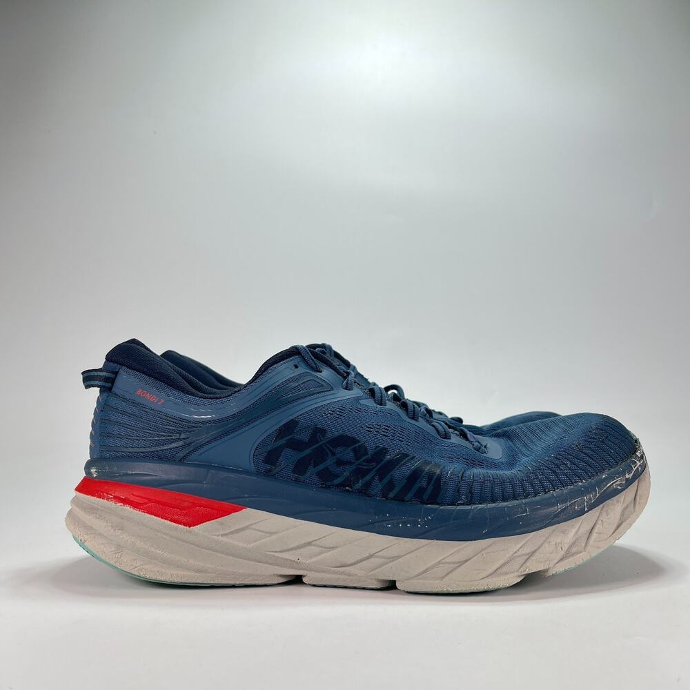 Hoka Bondi 7 Real Teal Outer Space Running Shoes 1110518 RTOS Men's Size 12.5